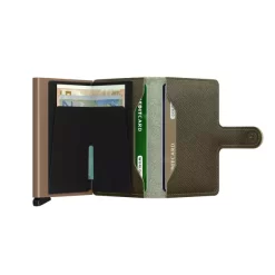 Secrid Miniwallet Saffiano -Boutique-Taschenladen Secrid Miniwallet Saffiano olive 5 600x600